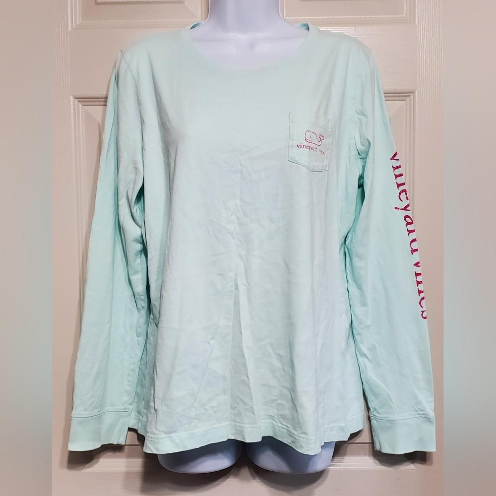 Vineyard Vines Size L Cotton Mint Green Long Sleeve Shirt Pre-owned